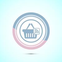 Online shopping icon design illustration. Shopping symbol for apps and websites. Pastel color button design vector