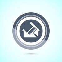 Home painting icon design illustration. House painting sign symbol for apps and websites. Gray color button design vector
