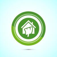 Home painting icon design illustration. House painting sign symbol for apps and websites. Green color button design vector
