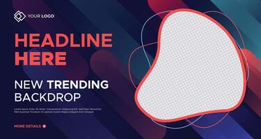 Bold red and dark blue business banner with modern fluid shapes and text placeholders, perfect for advertisements, social media posts, and marketing materials vector