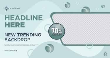 Professional business banner with light teal and white accents, featuring a clean design with circular elements and placeholders, ideal for marketing and corporate branding vector
