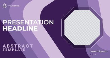 Bold purple business presentation banner with hexagonal patterns and clean lines, customizable for branding, marketing, and advertising purposes vector