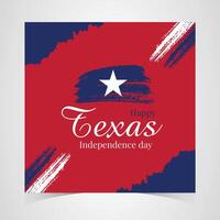 Texas Independence Day Design with a minimalist approach featuring the texas state map, red and blue tones, and bold typography for patriotic events vector