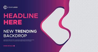 Vibrant red and purple business banner with modern fluid shapes, customizable placeholders, and a sleek layout, ideal for advertising, branding, and corporate marketing vector