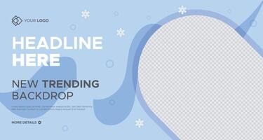 Clean blue business banner with light geometric shapes, customizable text areas, and a minimalist layout, ideal for professional branding and marketing purposes vector