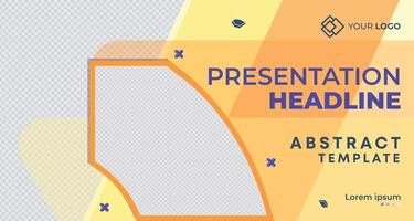 Elegant yellow and orange business presentation banner with geometric patterns, clean design, and customizable placeholders, perfect for advertising and branding campaigns vector
