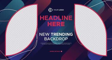 Vibrant business banner design with colorful geometric patterns, customizable placeholders, and text areas, ideal for advertising, social media, and modern marketing projects vector