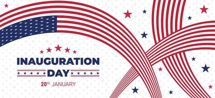 Presidential inauguration day banner with intersecting red and white stripes and blue elements for modern, creative, and festive patriotic themed designs vector