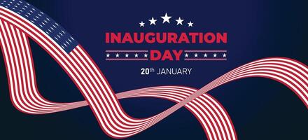 Presidential Inauguration Day Web Banner. Inauguration day January 20 with Stars and Red Stripes Background vector