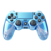 Blue PlayStation 4 Controller with Gold Buttons Isolated on Transparent Background png