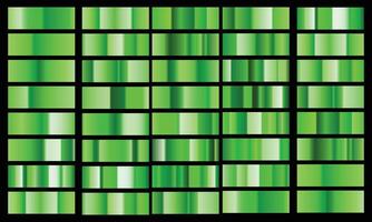 Green glossy gradient metal foil texture color swatch set collection of high quality vector