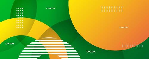 3D yellow green abstract background overlap layer on bright space with circles effect decoration. Modern graphic design element cutout style concept for web banner, art, flyer, card, or brochure cover vector