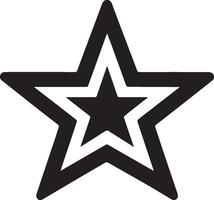 a black and white icon of a star. vector