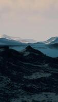 Spectacular scenery of rocky mountain range covered with snow video