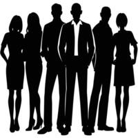 Silhouettes of business people standing in front of each other vector