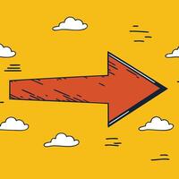 An arrow pointing to the right in the sky vector