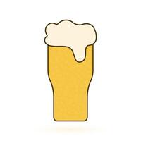 Simple illustration of a beer glass with foam vector