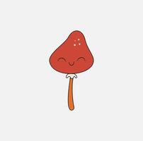 Smiling red mushroom illustration on white background vector