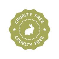 Cruelty free certification badge with rabbit icon vector