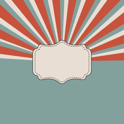 Vintage retro striped background with blank label
