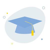 Blue graduation cap on abstract background vector