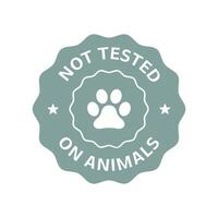 Not tested on animals badge with paw print vector