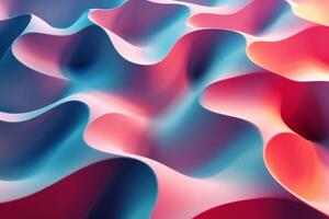 Colorful abstract background with wavy shapes flowing in red and blue photo