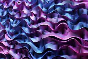 Abstract background with flowing blue and purple satin fabric photo
