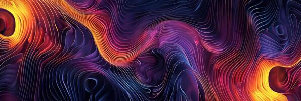 Colorful abstract lines flowing and forming wavy pattern photo