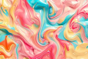 Abstract pastel color paint mixing together creating fluid art pattern photo