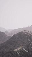 View of the Afghan mountains in fog video