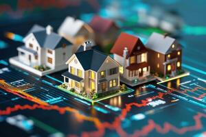 Houses Model on Computer Screen for Design Ideas photo