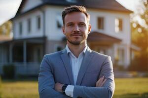 Real Estate Agent in Traditional Home Setting photo