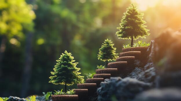 creciente árbol pasos representando Progreso foto