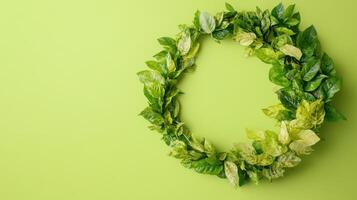 Eco-Friendly Earth Shape with Leaves photo