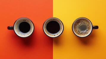 Top View of an Isolated Mug Filled with Hot Black Coffee for Cozy Moments photo
