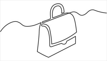 briefcase continuous line art drawing illustration vector