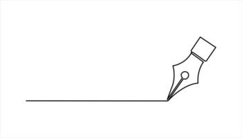 One continuous line of pen writing illustration. vector