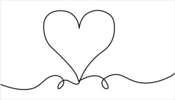 Hand drawn doodle heart. Continuous line art drawing illustration vector
