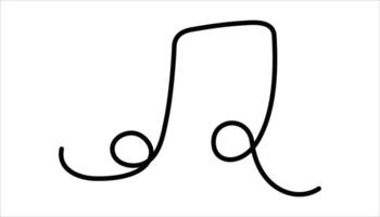Music note continuous one line drawing vector