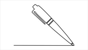 pen continuous one line drawing illustration vector