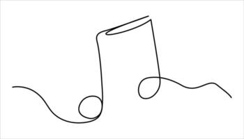 Music concept. Hand drawn doodle sketch, continuous one line drawing vector