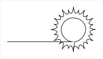 Sun continuous one line drawing illustration vector