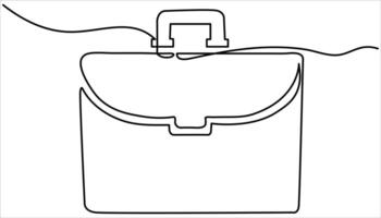 Briefcase continuous one line drawing illustration vector