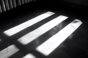 Sunlit Shadows on Floor Abstract Light Patterns for Creative Design photo