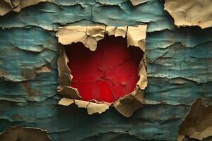 Heart Shaped Peeling Paint on Distressed Wall Abstract Art for Design Projects photo