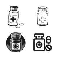 medication icon Set vector