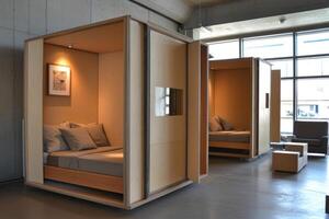 Transformable modular architecture with movable walls and sliding panels creates modern living spaces photo