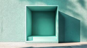minimal modular structure with simple geometry and clean aesthetic, featuring soft background photo