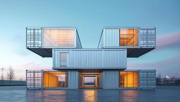 Modular container building with innovative design and flexible structure photo